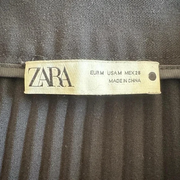 Zara black pleated midi skirt with belt size M goth grunge dark academia witchy - Picture 7 of 8